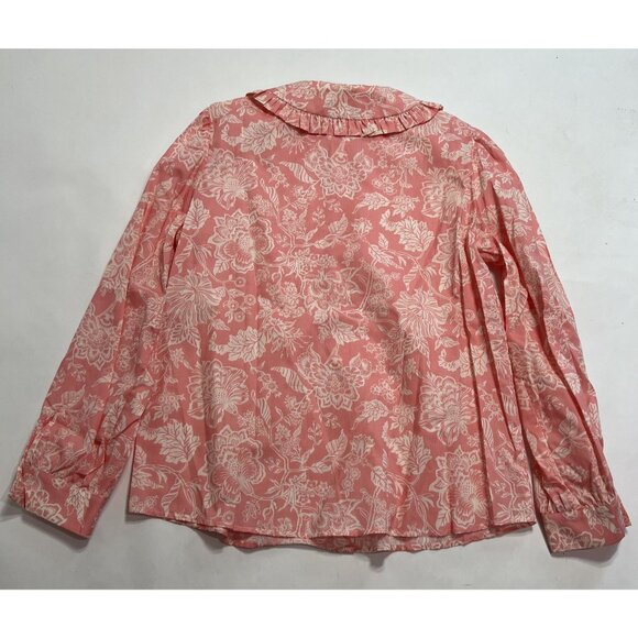 Maria de la Orden Blouse Peter Pan Collar Blouse in Pink White Floral - Picture 2 of 3